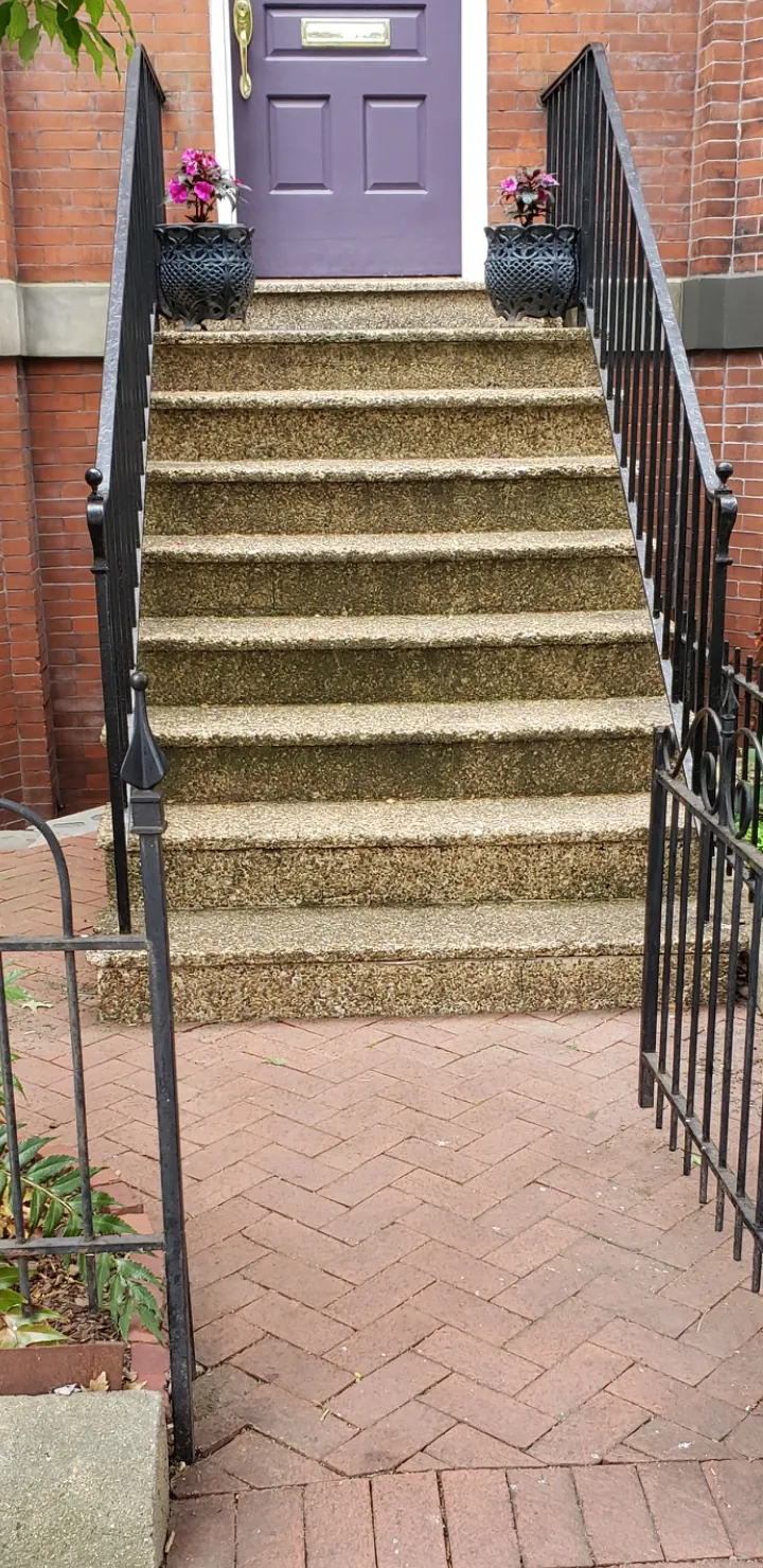 Painted front entry + brick steps — Eagle Home Improvements